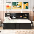 thumbnail image 2 of USB Ports for Convenience & Trundle - Black Twin Daybed with Shelves, 2 of 2