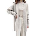 thumbnail image 2 of wycnly Winter Womens Sweater Coat Womens Sweater Cardigan Casual Solid Long Sleeve Open Front Knit Sweater Coat Fall Loose Soft Lightweight Knitted Sweater Outerwear Up to 65% off, 2 of 7
