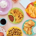 thumbnail image 3 of Mainstays 4 pack Plastic Stackable 2 Section Snack Serving Bowl with Dipping Sauce Compartment, 3 of 6