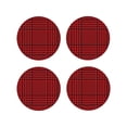 thumbnail image 2 of Balery 4 Pcs Red Black Houndstoothleather Coasters Set, Drink Table Cup Coasters For Living Room Kitchen Coffee Decor, 2 of 9