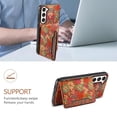 thumbnail image 4 of for Samsung Galaxy S23 Plus Luxury Premium PU Leather + TPU Case with 3 Card Slots, Kickstand Back Case Floral Pattern Skin-Friendly Shock-resistance Cover for Samsung Galaxy S23 Plus, Summer, 4 of 6