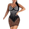 thumbnail image 2 of XINQIHANG Robe Moulante Sexy Élégante pour Femmes avec Strass, Robe de Soirée Longue, 2 of 4