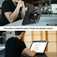 thumbnail image 7 of Dteck Case for iPad Air 11 Inch 2024 / iPad Air 5th 4th Gen 10.9" / iPad Pro 11 (2022/2020/2018) with Pencil Holder,Heavy Duty Silicone Hybrid Rugged Case with Rotating Stand Hand Strap,Black, 7 of 7