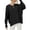 Black, variant on CaiJunJia Sweaters,Women's Fashion Casual Solid Color Long Sleeve Round-Neck Sweater