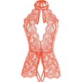 thumbnail image 1 of Lingerie pour Femmes Décolleté Profond une Pièce Teddy Justaucorps Orange Rose TTG, 1 of 1
