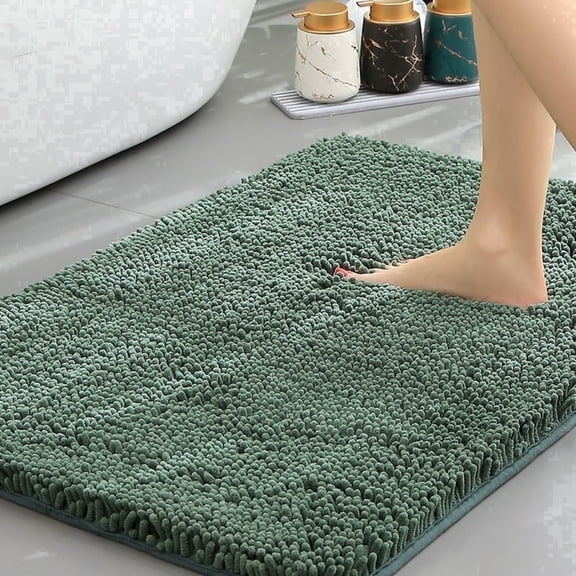 Gdledy Jankles for Mucky Paws Super Absorbent Microfiber Dog Door Mat, Quick Dry Non-Slip Washable Chenille Rug Entryway Carpet,16"x24",Dark Green