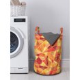 thumbnail image 3 of Abstract Laundry Bag, Mosaic Pattern with Fractal Triangle Geometric Fragments Digital Print, Basket with Handles Drawstring Closure for Laundromats, 13" x 19", Orange Marigold Red, by Ambesonne, 3 of 4