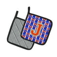 thumbnail image 2 of Carolines Treasures CJ1083-JPTHD Letter J Football Green, Blue and Orange Pair of Pot Holders, 7.5HX7.5W, multicolor, 2 of 2