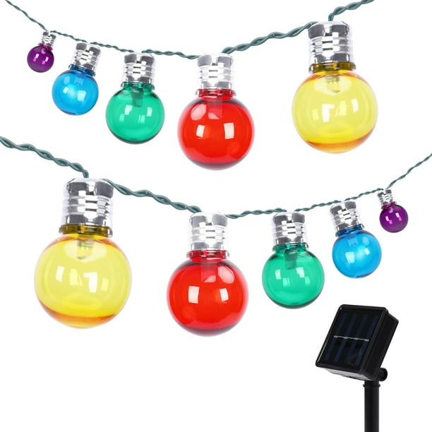 Guirnalda de luces solares Afirst de 4,6 m, 15 LED, impermeables, multicolor