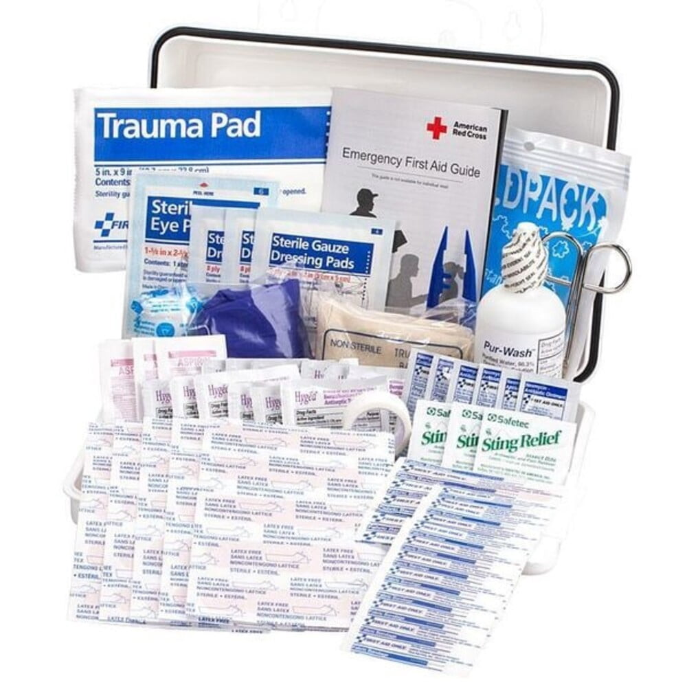 First Aid Kit and Housing, Plastic 107 Components, 25 People Served 711123