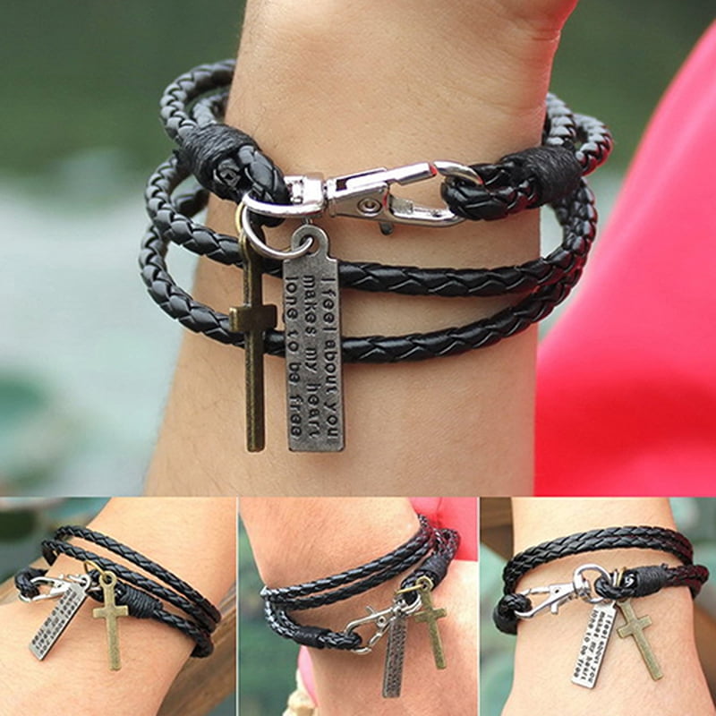 with Silver Heart RESERVED for Jo Braided Tri-strap Leather Bracelet