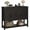 Black, variant on Luku Modern Kitchen Sideboard Buffet Cabinet, Engineered Wood Storage Cabinet with 2 Drawers, 2 Double-Door Cabinets, Open Shelves, 275 lbs Tabletop, Easy Assembly