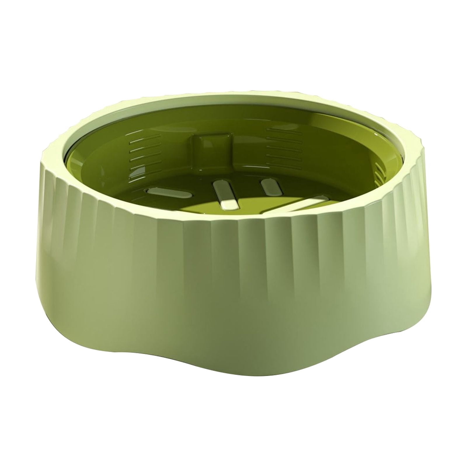 Pet Slow Feeding Bowl, Anti-Choking Bowl Switchable Anti-Slip Anti-Spill Dish for Dogs and Cats, Green