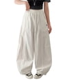 thumbnail image 3 of Girls Wide Leg Casual Pants Loose Fit Comfortable Trousers For Big Kids And Soft Everyday Wear Tween Kids Summer Soft Comfy Cute Basic Pants, 3 of 3