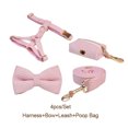 thumbnail image 3 of Pink Corduroy Dog Collar And Leash Set With Custom Engraved Nameplate, 3 of 17