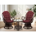 thumbnail image 6 of Wickerix Lounge Swivel Rocking Java Chair Natural Rattan Wicker Handmade, Dark Brown color, 6 of 6