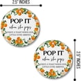 thumbnail image 2 of Orange Pop It When She Pops Cutie Mini Champagne Bottle Tags  30 pk 2.5 Hang Circles with Hole for Gender Reveal Baby Shower Party Favor Sprinkle Labels Stickers, 2 of 5