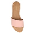 thumbnail image 3 of Women's Classic Slide Sandals Faux Leather Tan Footbed Casual Flat Slip-On, 3 of 5