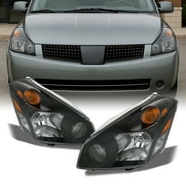 AKKON - For Nissan Quest Base S SL SE Van Replacement Headlights Driver/Passenger Black Head Lamps New