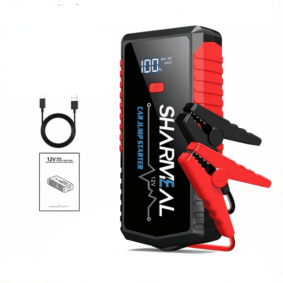 14000A Multi‑Functional Car Jump Starter, 12V Portable Battery Booster Jump Pack, LED Emergency Light, USB & Type‑C