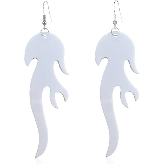 Exaggerated Acrylic Geometric Flame Earrings Lightweight Unique Fire Shaped Dangle Drop Earrings for Women Party Statement Jewelry Gifts