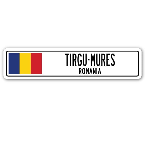 TIRGU-MURES ROMANIA Street Sign Romanian flag city country road wall gift