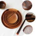 thumbnail image 3 of ZEHUANYU 2Pcs Food Plates Household Salad Plates Multipurpose Table Wares (Dark Wood Color), 3 of 5