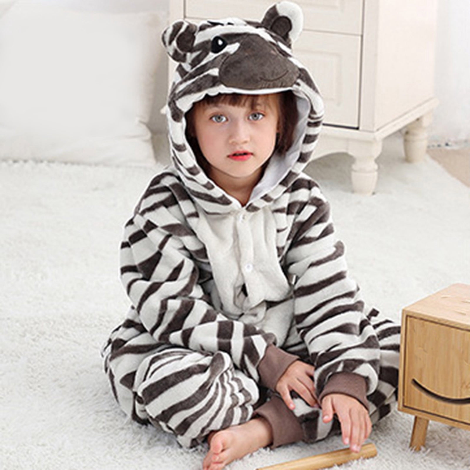 CUZIBR Baby Boys Girls Rabbit Animal Winter Romper Jumpsuit Oneise One-Pieces Hoodie Long Sleeve Sets Outfits Leisure Dailywear For Toddler,White,7-8 Years