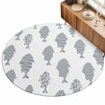 thumbnail image 2 of Round Area Rugs 3.3Ft, Abstract Art Fish Grey Non-Slip Washable Circle Rugs Carpet, Coastal Ocean Summer Indoor Outdoor Rug Floor Mats Throw Runner for Bedroom Living Room Bathroom, 2 of 8