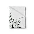 thumbnail image 2 of Abstract Soft Flannel Fleece Blanket, Monochrome Autumn Season Tree with Dog Silhouettes on the Branches Dachshund, Cozy Plush for Indoor and Outdoor Use, 50" x 60", Black and White, by Ambesonne, 2 of 5