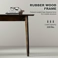 thumbnail image 3 of Resenkos 47.2" Mid-Century Modern Rectangle Dining Table, Seats Four People and Features a Sturdy Rubberwood Frame for Your Dining Room, Mahogany, 3 of 7