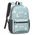 thumbnail image 2 of Unicorn and Star Blue Pattern 17" School Backpacks for Teens,Waterproof Oxford Fabric,S-Shape Padded Straps for School,Travel,Hiking,Camping, 2 of 6