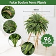 thumbnail image 3 of CQURE 2 Pack 50-Inch Artificial Boston Fern Plants, 96 Fronds Realistic Fake Bushes for Indoor & Outdoor Garden, Porch, Patio Decor, 3 of 9