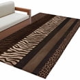 thumbnail image 3 of 2.7x5 Washable Area Rug, Brown Zebra Leopard Print Non-Slip Rectangle Rug for Bedroom Bedside, Country Vintage Animal Skin Print Indoor Floor Mat for Home Decor, 3 of 9