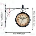 thumbnail image 2 of DESIGNICE Two-Sided Station Clock Double-Sided Wall Clock Retro Grandfather Clock Vintage Antique-Look Bracket Hanging Decorative Clock For Garden Indoors,Clock 12.12 * 7.5 Cm, 2 of 7