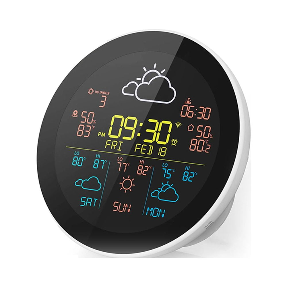 Weather station,Clock 3-day Weather Alarm Clock Function With Alarm Clock Weather Station Wifi Display App 3-day Weather Weather Lcd Display Eryue Wifi Lit Weather Dsfen Adben