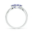 thumbnail image 2 of ANGARA Natural Round 1 ct Tanzanite Two Stone Bypass Ring with Diamonds in 925 Sterling Silver for Women (Size-5mm) | December Birthstone, Anniversary, Jewelry Gift for Women | Natural Tanzanite Ring, 2 of 11