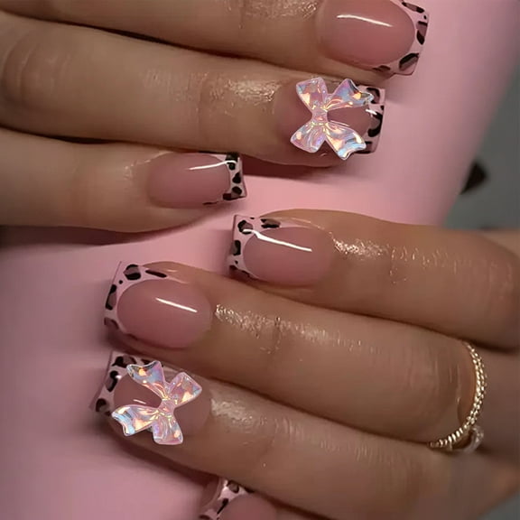 24pcs French Press On Nails - Short Coffin Fake Nails, High - Quality Acrylic False Tips, Glue - on Nails for Women