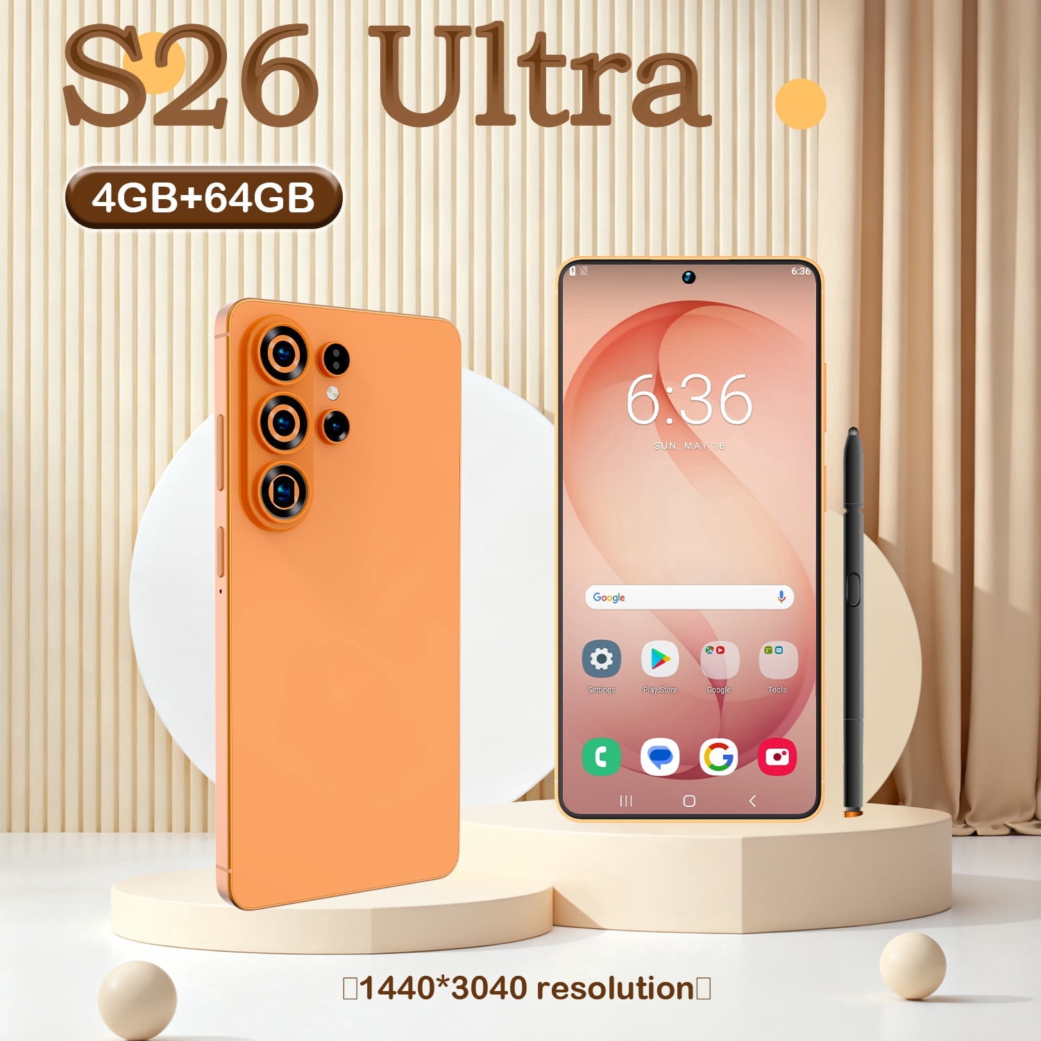 Smartphone, 108MP+78MP Camera, 8000mAh Battery, 6.99" QHD+ Display, 4+64GB, Snapdragon 8 Elite Gen5, 5G Phone, Face & Fingerprint Unlock, Dual SIM/GPS β Long Lasting Gaming Phone, Orange