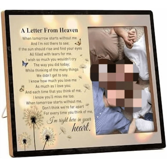 Memorial Pictures Frame, A Letter From Heaven Photo Frame, Sympathy Gifts For Loss Of Loved One, Farmhouse Home Living Room Bedroom Decoration -b31$$Home Decor, Kitchen, & Other