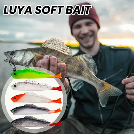 Sportteer Soft Bait Mini Fishing Bait 5Pcs Soft Bait with 3D Simulated Fish Eyes 2.7g/7cm Compact Size Small Mini Worm Fishing Lure