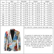 Mens Fashion Slim Fit Casual Multicolor Print One Button Suit Jacket Blazer