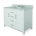 thumbnail image 2 of 48" SINGLE SINK BATHROOM VANITY IN WHITE FINISH WITH WHITE CARRARA MARBLE TOP-NO FAUCET, 2 of 3