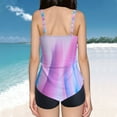 thumbnail image 4 of Womens Tankini Set with Boyshorts Tummy Control Two Piece Swimsuit Flowy Tankini Top with Bottoms Performance Athletic Bathing Suit, 4 of 8