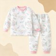 thumbnail image 2 of HFHAPW Boys Girls Pajamas Pjs Toddler 2 Piece Sleepwear Kids Winter Clothes Set Long Sleeve Top and Pants, 2 of 8