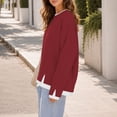 thumbnail image 6 of TGSLY Fall Faux Two-Piece Sweatshirts for Women Lightweight Crew Neck Long Sleeve Pullovers Loose Casual Solid Color Athletic Tops L, 6 of 7