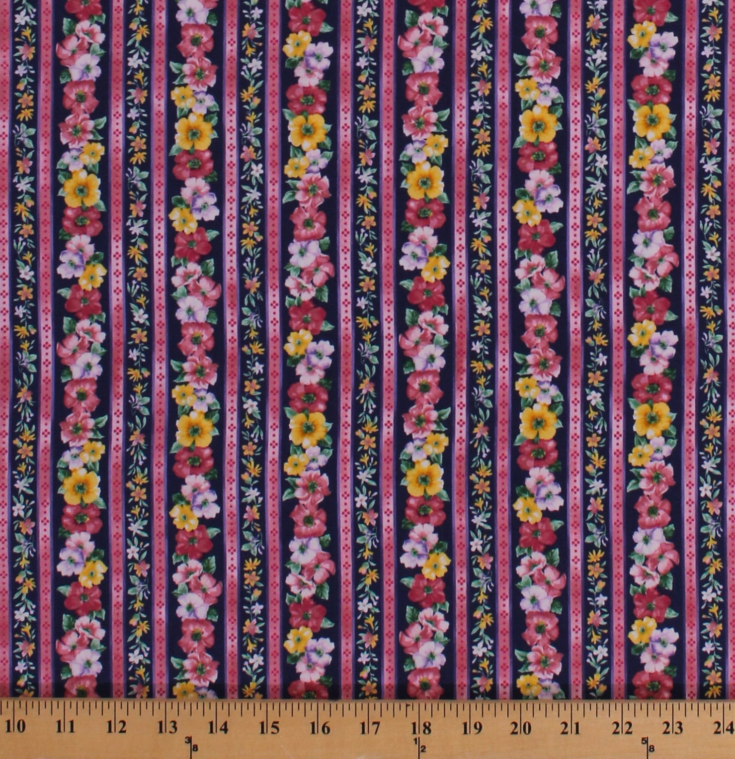 sold by the 14 yd Purple Flowers Floral Cotton Fabric