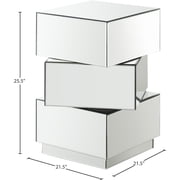 Meridian Furniture Haven Stacked Design Mirrored End Table