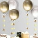 thumbnail image 3 of Guirnalda de estrellas, 5 piezas de guirnalda de papel dorado de 65 pies con purpurina, guirnalda de estrellas colgante, decoraciones para fiestas de cumpleaños, vitrinas o puertas, 3 of 5