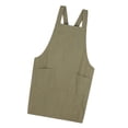 thumbnail image 4 of Delantal de cocina impermeable de lona de algodón para cocinar, delantal de chef de cocina, delantales con pechera alta Verde, 4 of 9